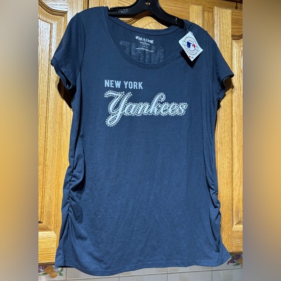NWT Soft As A Grape New York Yankees Women's Maternity T-Shirt Large Navy Blue - Picture 4 of 10
